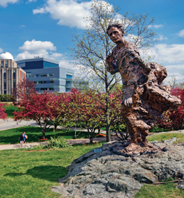 Louis D. Brandeis statue on a sunny day